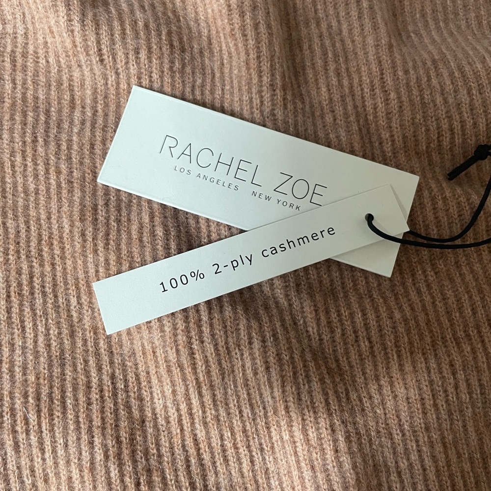 Ribbed 2-Ply Cashmere Sweater - Zip Neck from Rachel Zoe - Picture 6 of 7